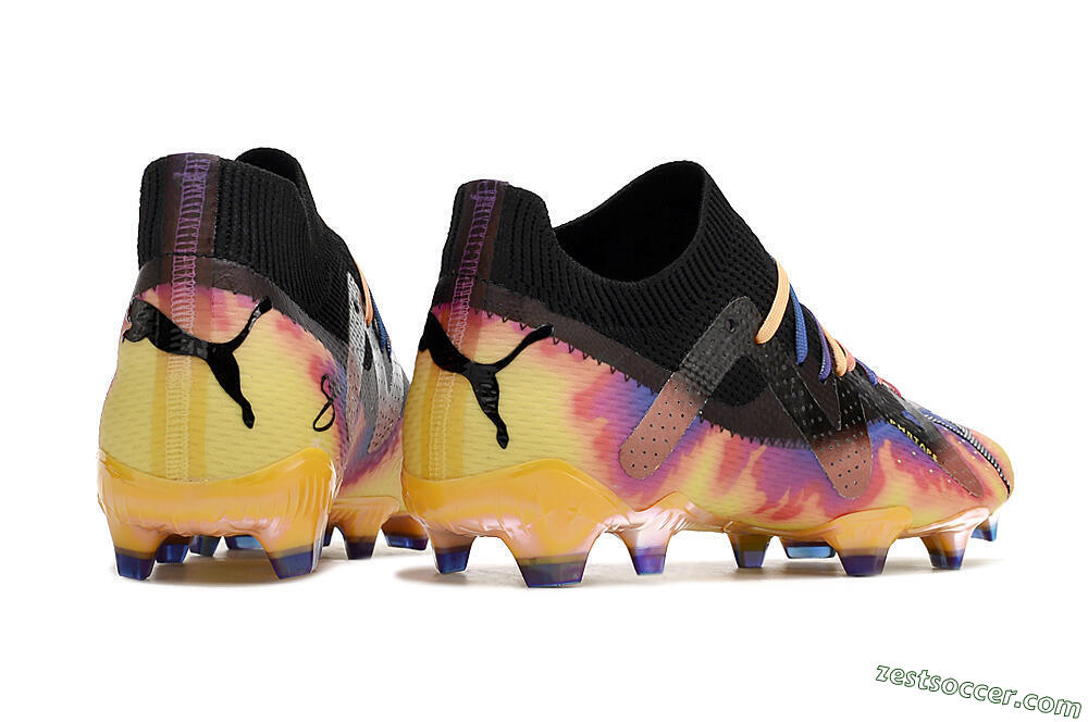 Puma Future Ultimate FG Low-Tops Soccer Cleats - Black/Purple/Yellow 6