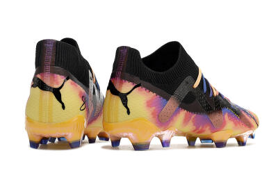 Puma Future Ultimate FG Low-Tops Soccer Cleats - Black/Purple/Yellow
