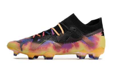 Puma Future Ultimate FG Low-Tops Soccer Cleats - Black/Purple/Yellow