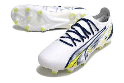 Puma Ultra Ultimate FG Low-Tops Soccer Cleats - White/Blue/Green