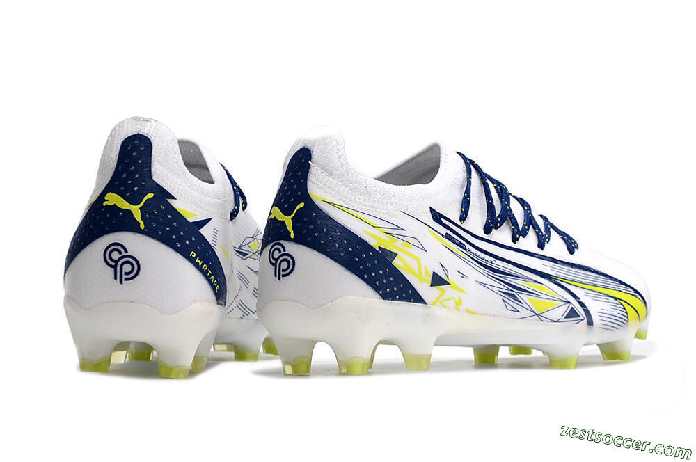 Puma Ultra Ultimate FG Low-Tops Soccer Cleats - White/Blue/Green 6
