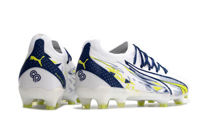 Puma Ultra Ultimate FG Low-Tops Soccer Cleats - White/Blue/Green