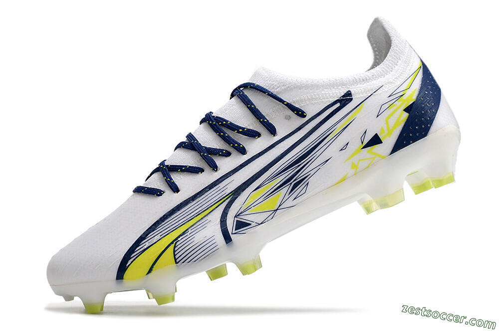 Puma Ultra Ultimate FG Low-Tops Soccer Cleats - White/Blue/Green 5