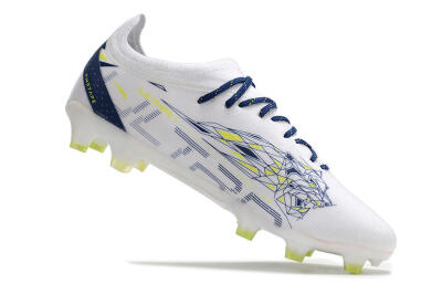 Puma Ultra Ultimate FG Low-Tops Soccer Cleats - White/Blue/Green