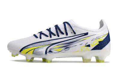 Puma Ultra Ultimate FG Low-Tops Soccer Cleats - White/Blue/Green