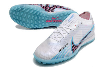Nike Air Zoom Mercurial Vapor 15 Elite TF Low-Tops Soccer Shoes - White/Blue/Pink