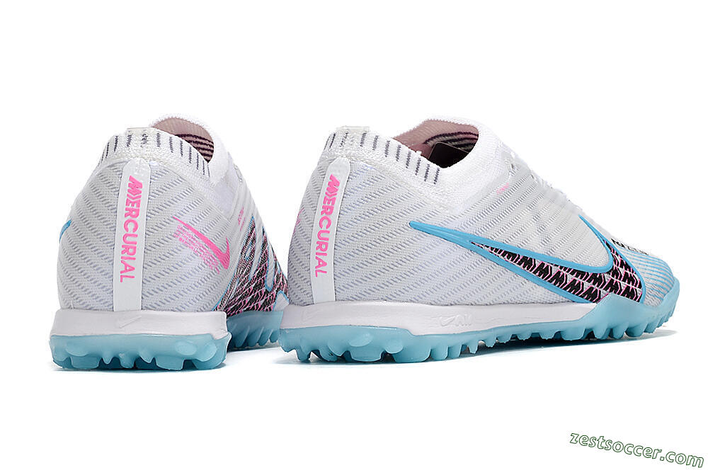 Nike Air Zoom Mercurial Vapor 15 Elite TF Low-Tops Soccer Shoes - White/Blue/Pink 6