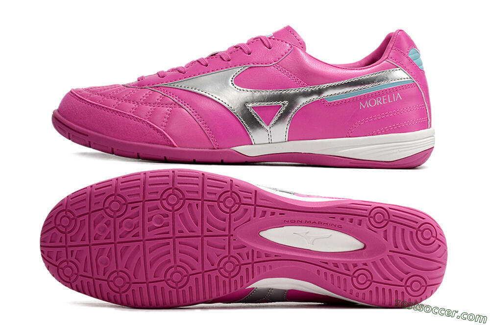 Mizuno Morelia Sala Japn IC Low-Tops Soccer Shoes - Pink/Silver 1