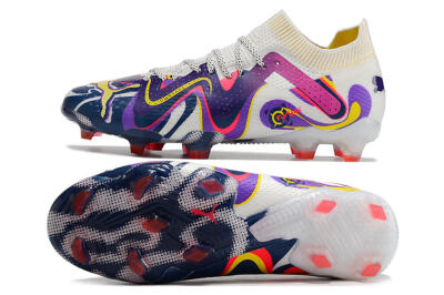 Puma Future Ultimate FG Low-Tops Soccer Cleats - White/Rainbow