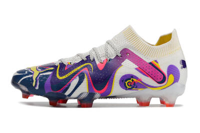 Puma Future Ultimate FG Low-Tops Soccer Cleats - White/Rainbow