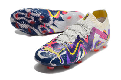 Puma Future Ultimate FG Low-Tops Soccer Cleats - White/Rainbow