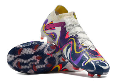 Puma Future Ultimate FG Low-Tops Soccer Cleats - White/Rainbow