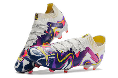 Puma Future Ultimate FG Low-Tops Soccer Cleats - White/Rainbow