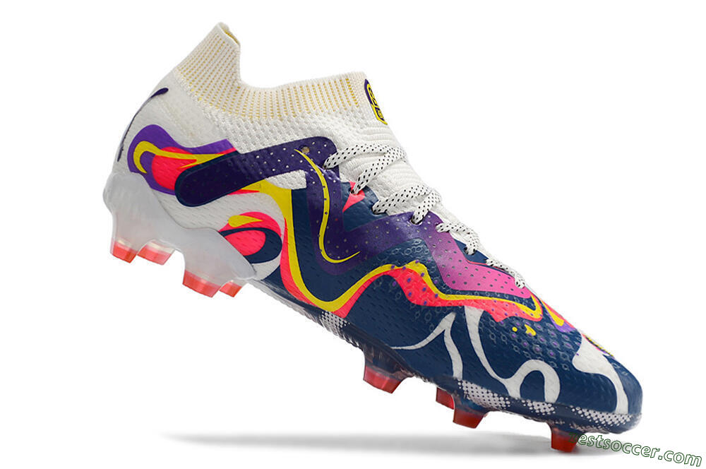 Puma Future Ultimate FG Low-Tops Soccer Cleats - White/Rainbow 6