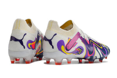 Puma Future Ultimate FG Low-Tops Soccer Cleats - White/Rainbow