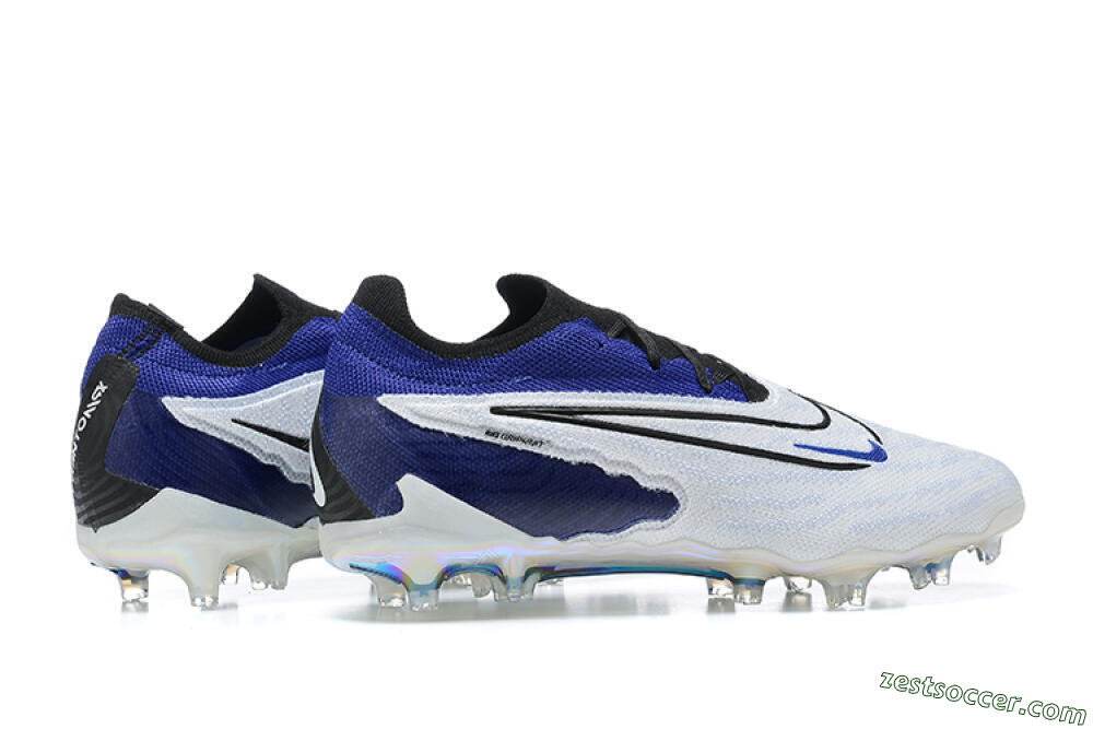 Nike Phantom GX Elite FG Low-Tops Soccer Cleats - White/Blue/Black 6