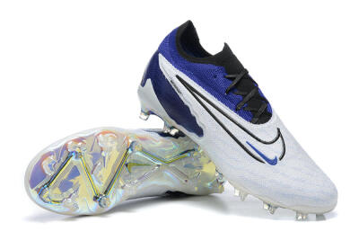 Nike Phantom GX Elite FG Low-Tops Soccer Cleats - White/Blue/Black