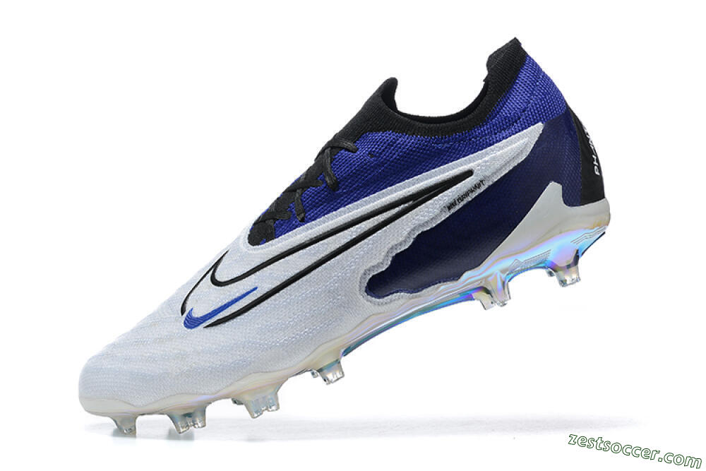 Nike Phantom GX Elite FG Low-Tops Soccer Cleats - White/Blue/Black 5