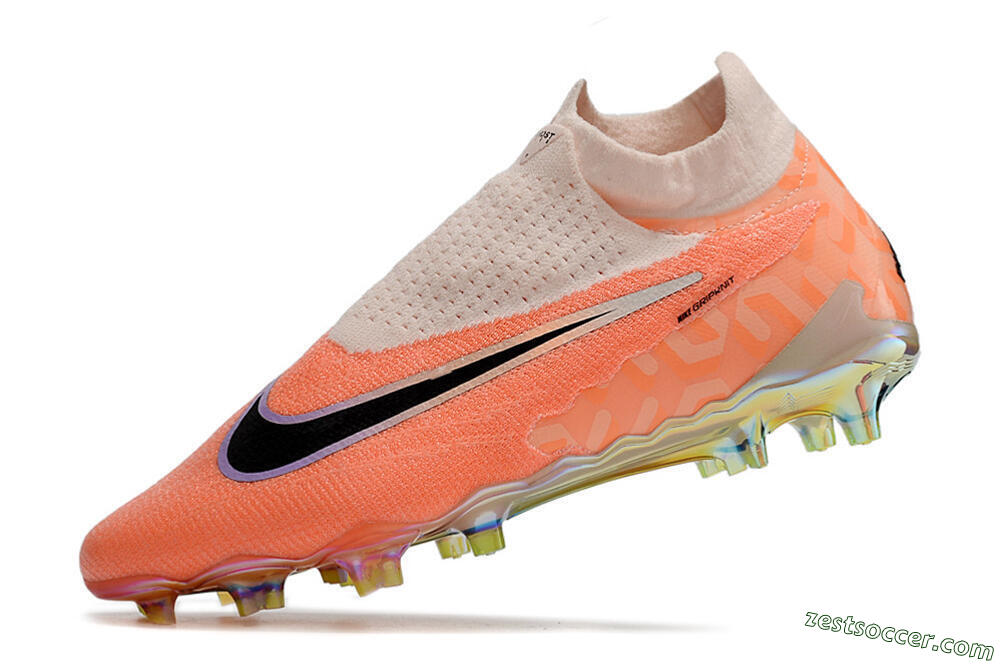 Nike Phantom GX Elite DF FG High-Tops Soccer Cleats - Orange/Black/Sliver 5