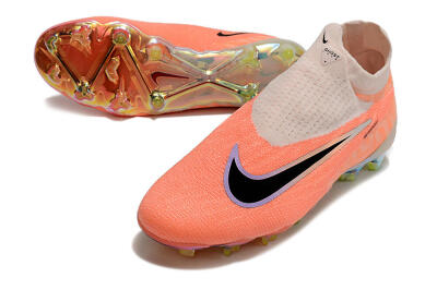 Nike Phantom GX Elite DF FG High-Tops Soccer Cleats - Orange/Black/Sliver