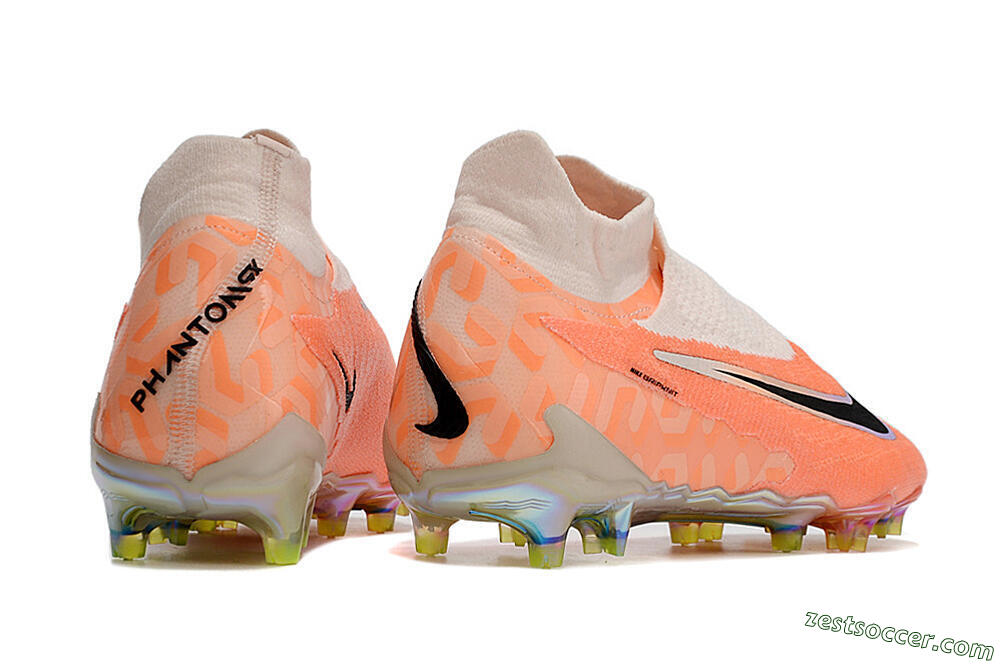 Nike Phantom GX Elite DF FG High-Tops Soccer Cleats - Orange/Black/Sliver 6