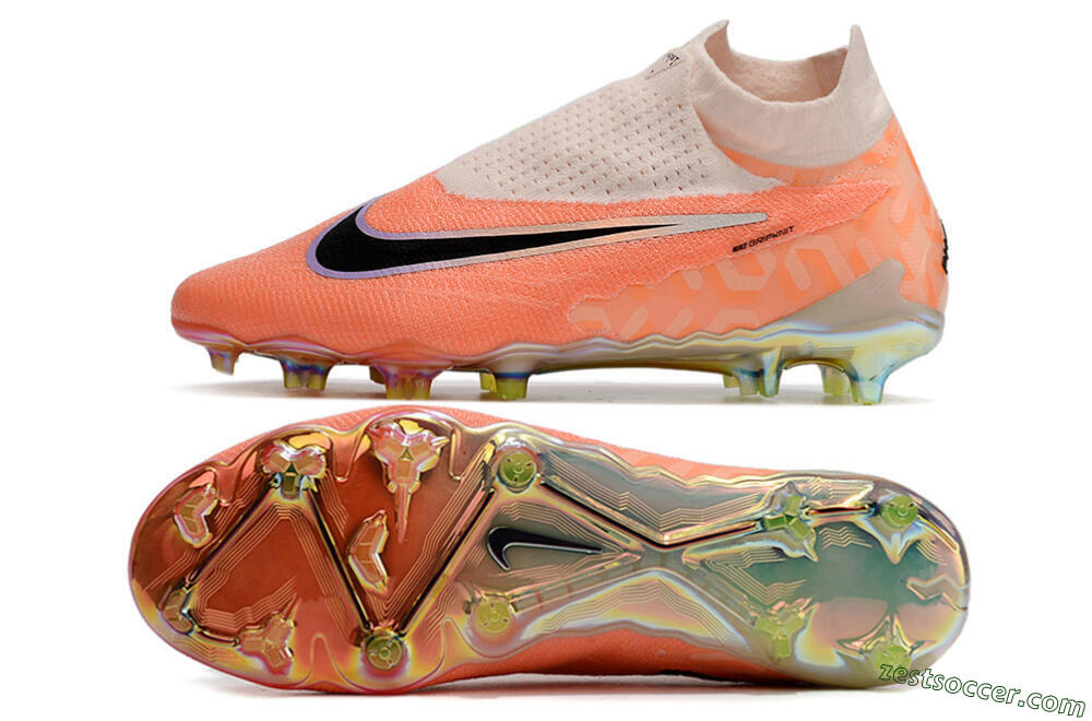 Nike Phantom GX Elite DF FG High-Tops Soccer Cleats - Orange/Black/Sliver 1