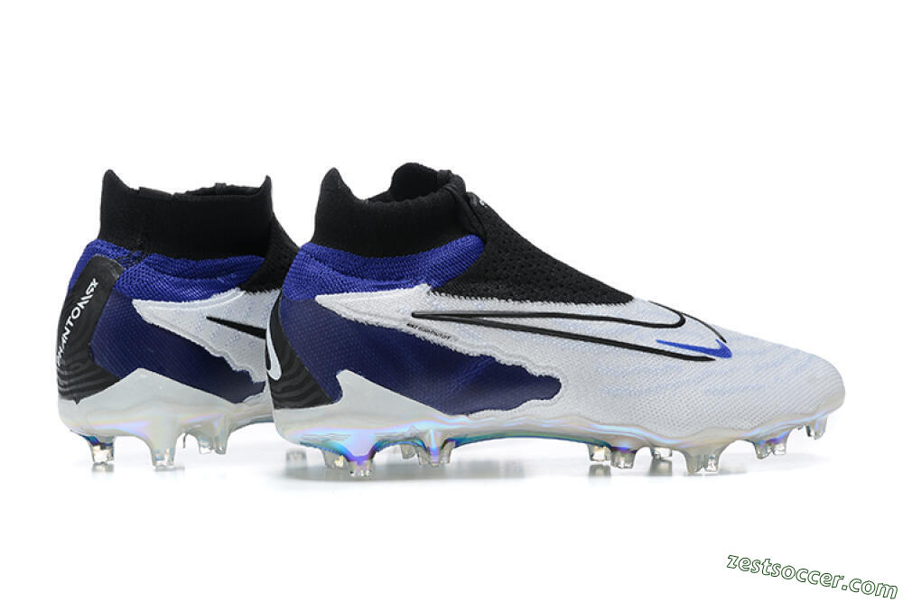 Nike Phantom GX Elite DF FG High-Tops Soccer Cleats - White/Blue/Black 6