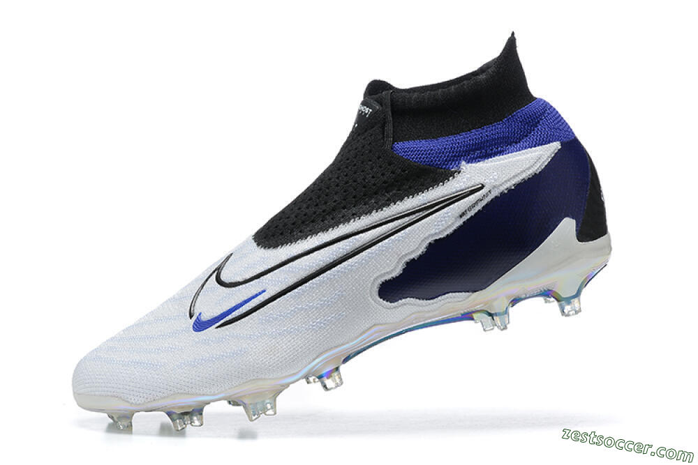 Nike Phantom GX Elite DF FG High-Tops Soccer Cleats - White/Blue/Black 5