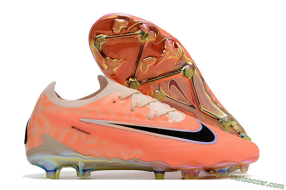 Nike Phantom GX Elite FG Low-Tops Soccer Cleats - Orange/Black/Sliver 0
