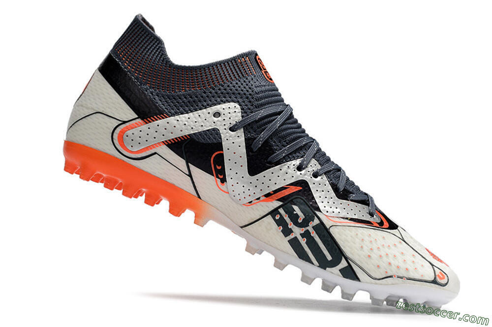 Puma Future Ultimate MG Low-Tops Soccer Cleats - White/Grey/Orange 4