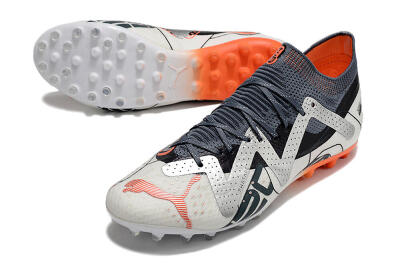 Puma Future Ultimate MG Low-Tops Soccer Cleats - White/Grey/Orange