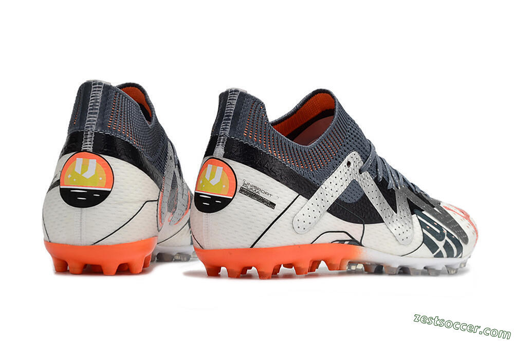 Puma Future Ultimate MG Low-Tops Soccer Cleats - White/Grey/Orange 6