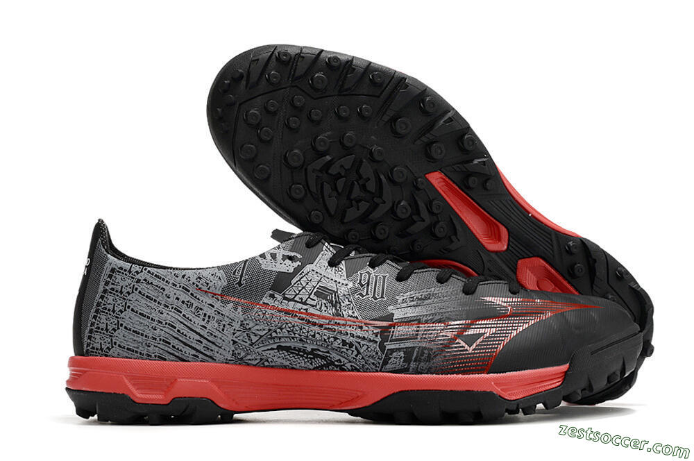 Mizuno Alpha Made in Japan TF Low-Tops Soccer Shoes - Gery/Black/Red 0