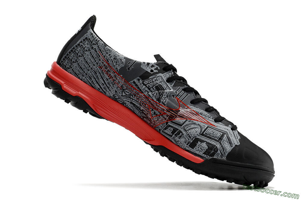 Mizuno Alpha Made in Japan TF Low-Tops Soccer Shoes - Gery/Black/Red 4