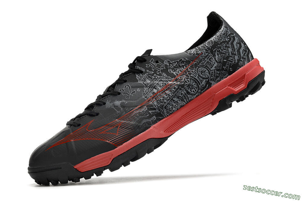 Mizuno Alpha Made in Japan TF Low-Tops Soccer Shoes - Gery/Black/Red 5