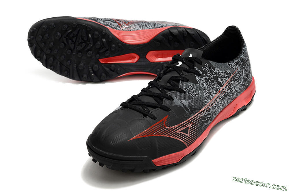 Mizuno Alpha Made in Japan TF Low-Tops Soccer Shoes - Gery/Black/Red 3
