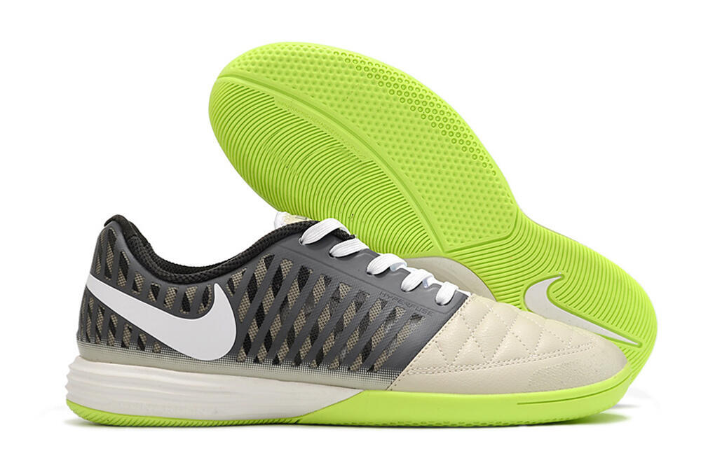 Nike Lunar Gato II IC Low-Tops Soccer Shoes - Grey/Black/White 0