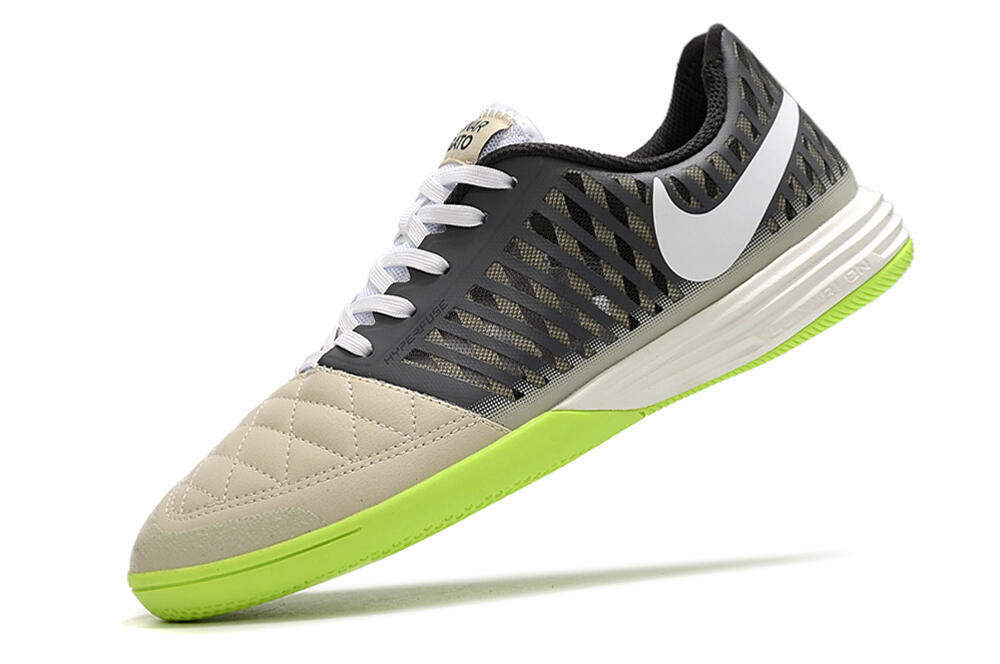 Nike Lunar Gato II IC Low-Tops Soccer Shoes - Grey/Black/White 5