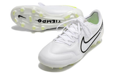 Nike Tiempo Legend 9 Elite FG Low-Tops Soccer Cleats - White/Black/Yellow