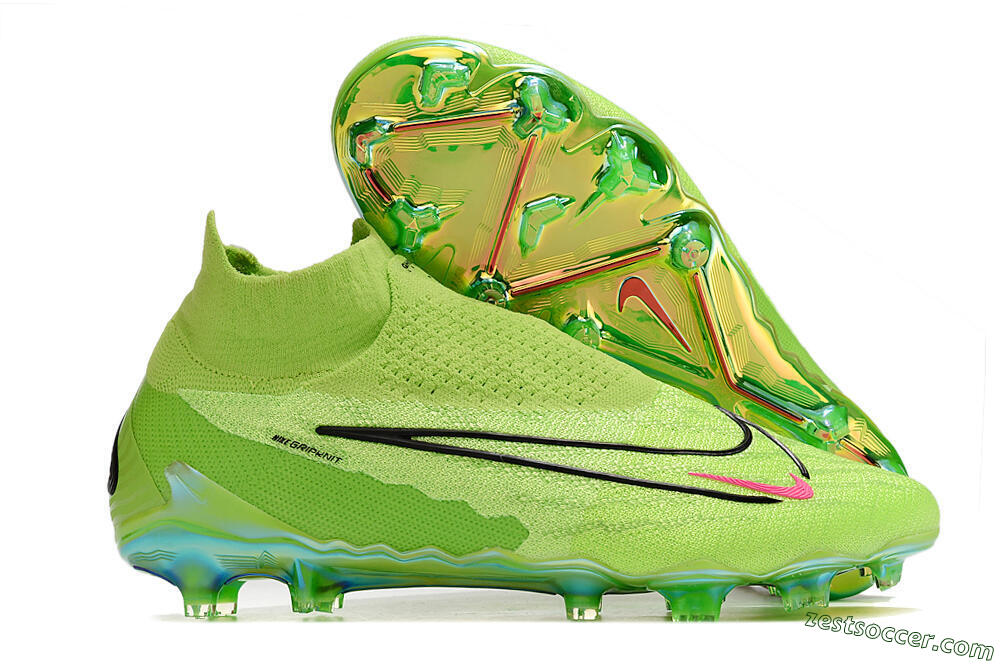 Nike Phantom GX Elite DF Link FG High-Tops Soccer Cleats - Green/Black/Red 0