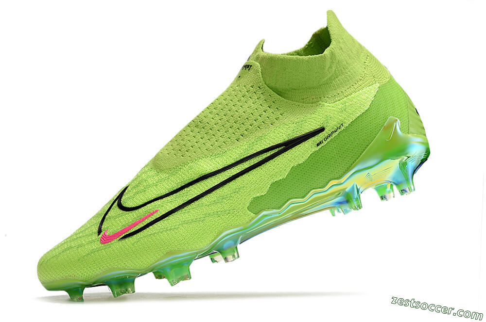 Nike Phantom GX Elite DF Link FG High-Tops Soccer Cleats - Green/Black/Red 5