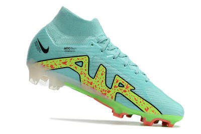 Nike Air Zoom Mercurial Superfly 9 Elite FG High-Tops Soccer Cleats - Blue/Green/Black