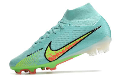 Nike Air Zoom Mercurial Superfly 9 Elite FG High-Tops Soccer Cleats - Blue/Green/Black