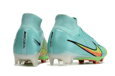 Nike Air Zoom Mercurial Superfly 9 Elite FG High-Tops Soccer Cleats - Blue/Green/Black
