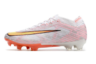 Nike Air Zoom Mercurial Vapor 15 Elite FG Low-Tops Soccer Cleats - White/Orange/Sliver