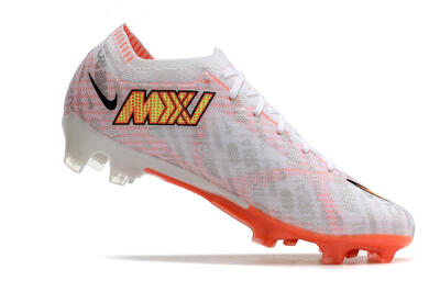 Nike Air Zoom Mercurial Vapor 15 Elite FG Low-Tops Soccer Cleats - White/Orange/Sliver