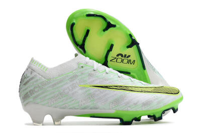 Nike Air Zoom Mercurial Vapor 15 Elite FG Low-Tops Soccer Cleats - White/Green