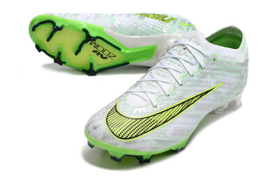 Nike Air Zoom Mercurial Vapor 15 Elite FG Low-Tops Soccer Cleats - White/Green
