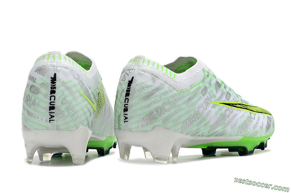 Nike Air Zoom Mercurial Vapor 15 Elite FG Low-Tops Soccer Cleats - White/Green 6