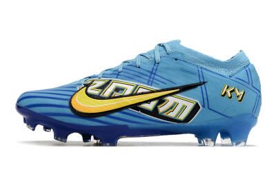 Kylian Mbappe x Nike Air Zoom Mercurial Vapor 15 Elite FG Low-Tops Soccer Cleats - Blue/Yellow/Black